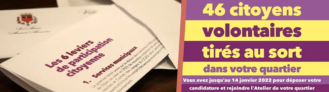 La mairie de Dijon incite les habitants de la ville à s’inscrire aux ateliers de quartier